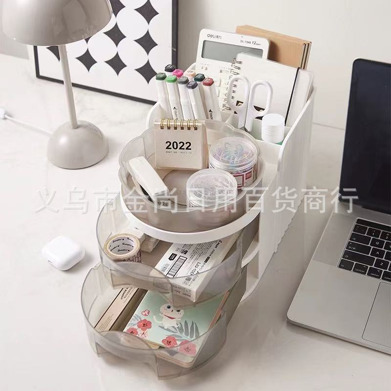 Folding makeup storage box, InS-style makeup brush storage box, stationery organization rack, dressing table rack Application Scenario