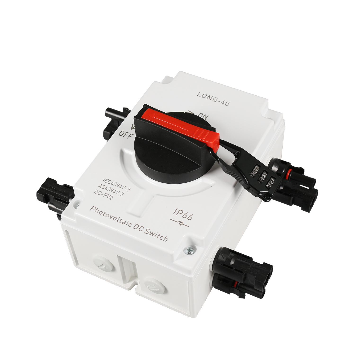 1000V 4P Pv Dc Isolation Switch 2 In 2 Out Waterproof Solar Bus Load Switching Switch full figure