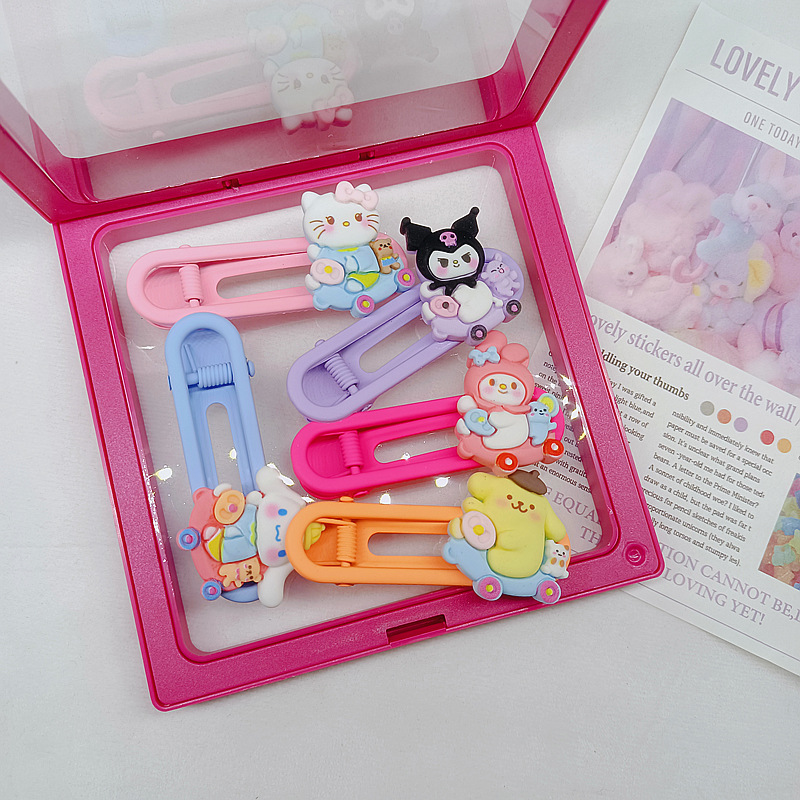 South Korea's New Hyuna Color Flower Hairpin Cartoon Sanrio Box Set Girl Cartoon Animal Duckbill Clip Specification drawing