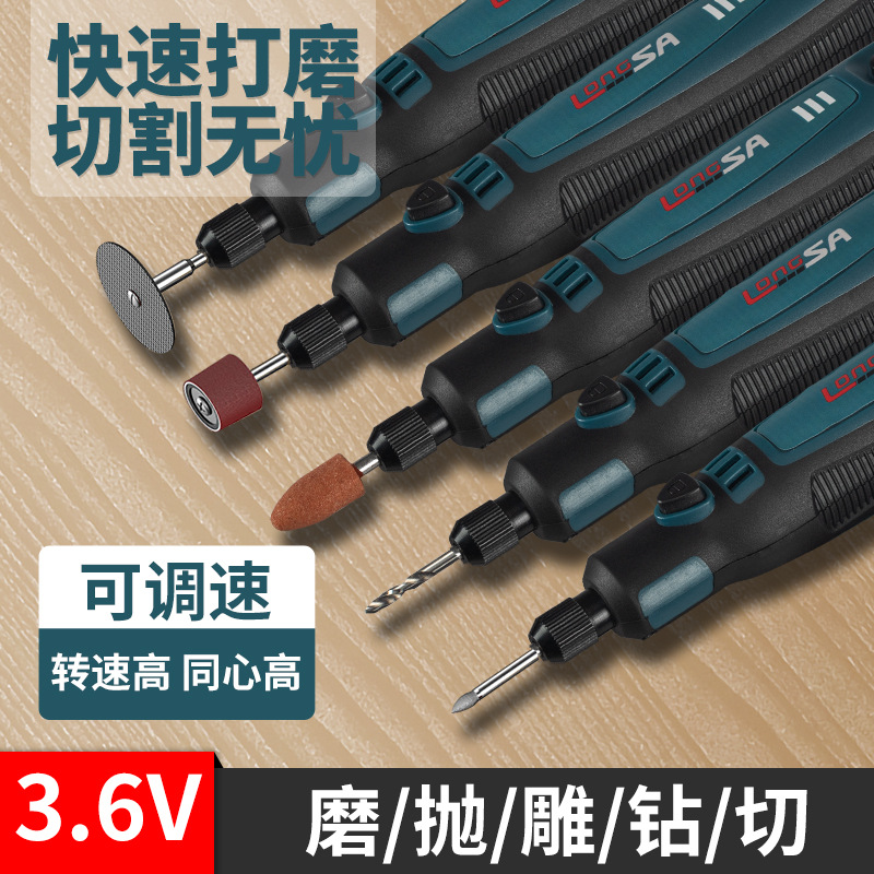 Small Electric Grinder Hand Jade Polishing Engraving Tool Charging Dynamic Grinding Pen Root Miniature Household Mini Electric Drill details Picture