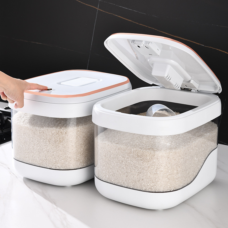 Rice bucket, insect-proof and moisture-proof sealed household rice jar, flour storage tank, grain storage bucket, rice box, rice storage box, container 01189-6067