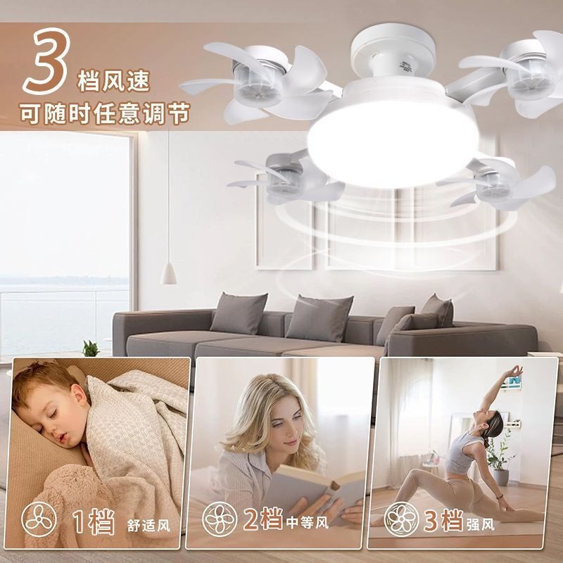 New cross-border drone fan light, small E27 screw-top ceiling-mounted electric fan light for bedroom, dining room, dormitory and home use Specification image