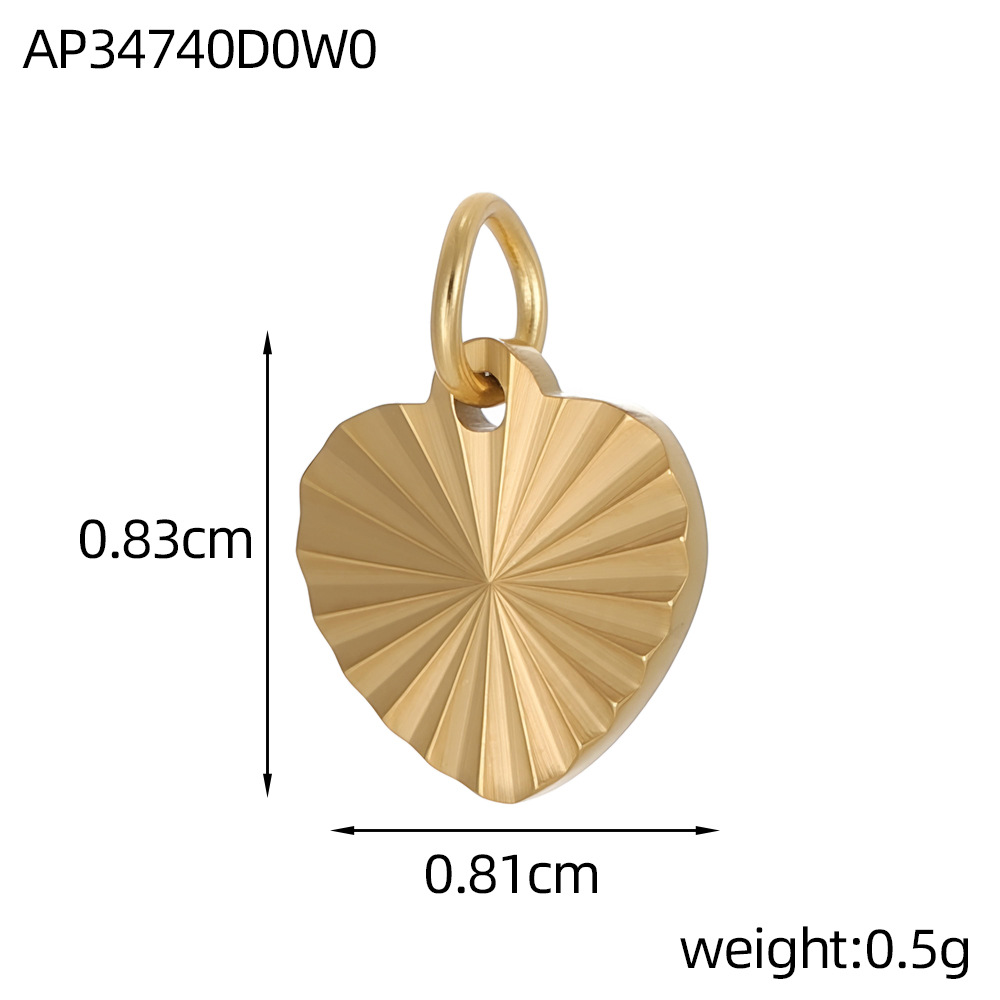 Cross-border best-selling stainless steel pendant texture pattern round plate heart four-leaf clover diy bracelet necklace accessory pic 20