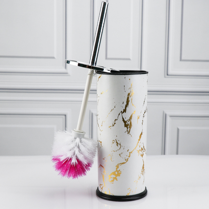 Marble Household Trash Can + Toilet Brush Set Office Plastic Bucket Living Room Open Trash Basket Specification drawing