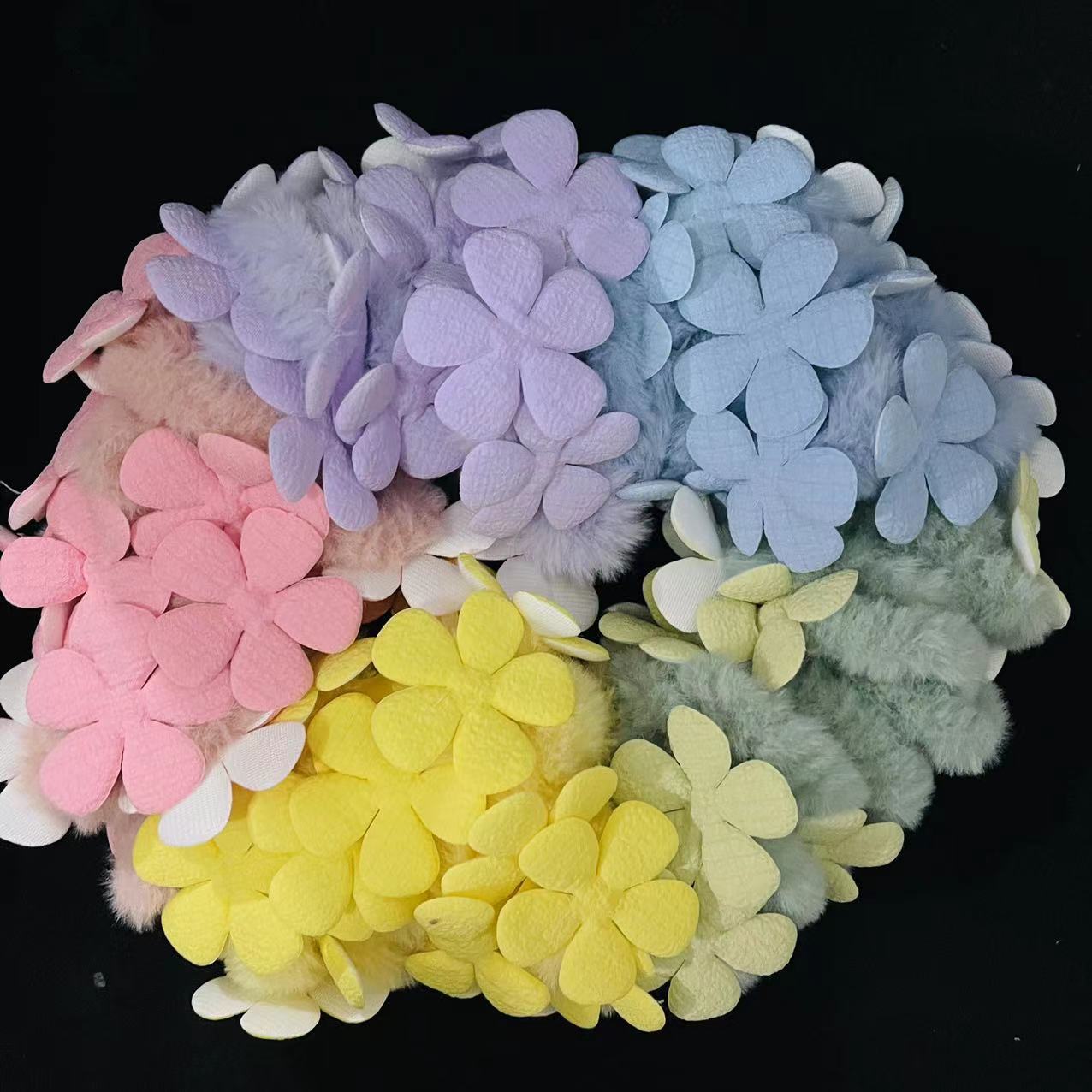 【 No. 72 Hair Tie 】 Hair tie with small flowers, 100 yuan per bundle. Plush small flowers, hair band, hair tie, hair accessory, no damage to hair. Girls' hair tie, little girls, big kids, ponytail hair tie, cute Item Picture