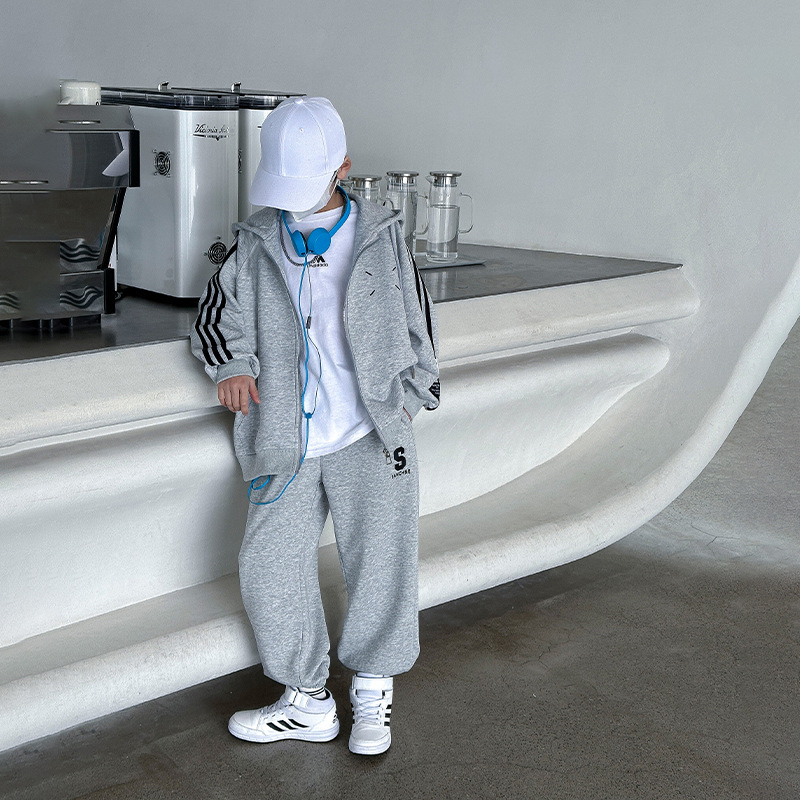 Boys' Autumn cardigan Hoodie two-piece set 2024 New Boys' Spring and Autumn style Application Scenario
