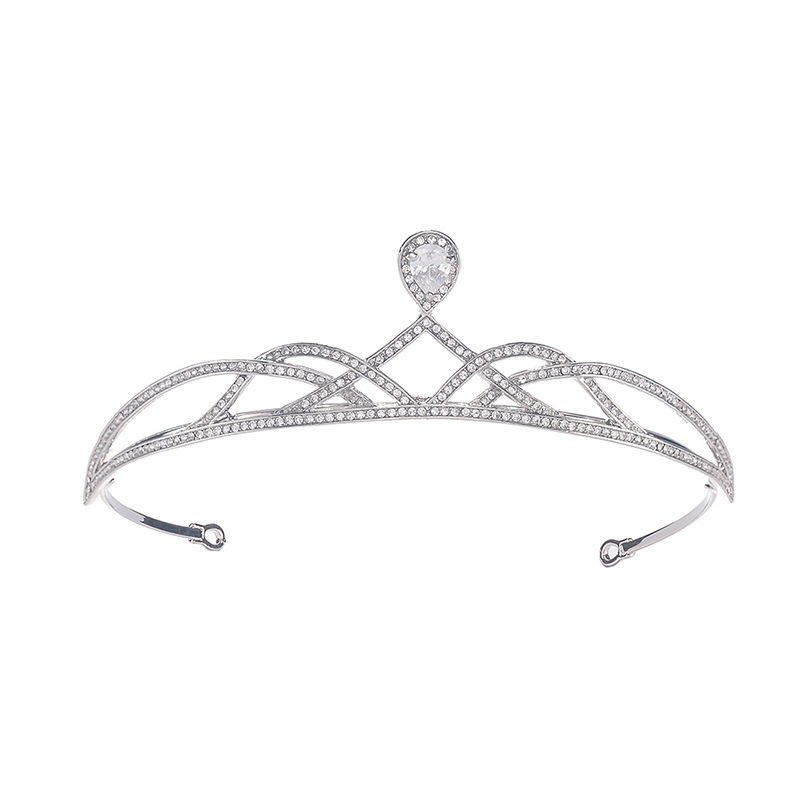 Fashionable and popular crown queen pearl hairpins Birthday headwear wedding dress headwear Princess crown bride headband hair band Item Picture