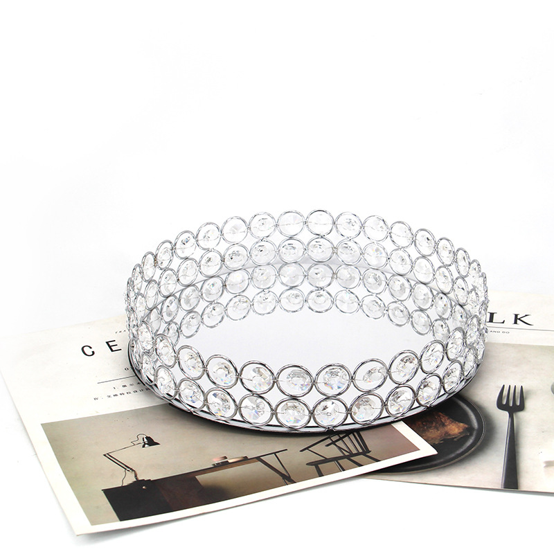 Creative European Crystal Tray Creative Hollow-Out Octagonal Beadware Home Decoration Wedding Cosmetics Storage Tray full figure