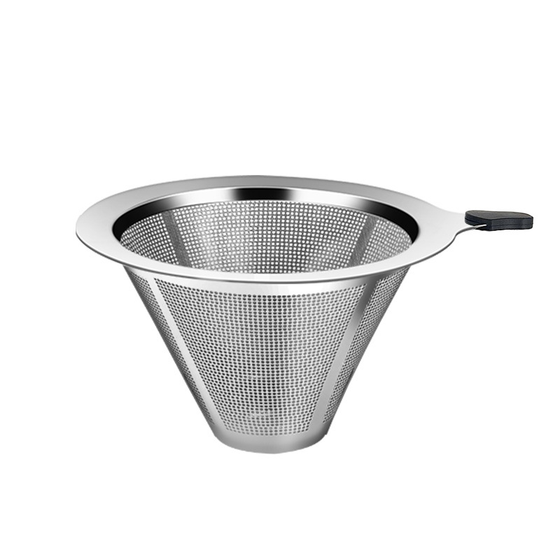 Double-Layer Coffee Filter Screen, 304 Stainless Steel Hand-Brewing Funnel, Coffee Pot Drip Type, No Filter Paper Filter Screen Item Picture