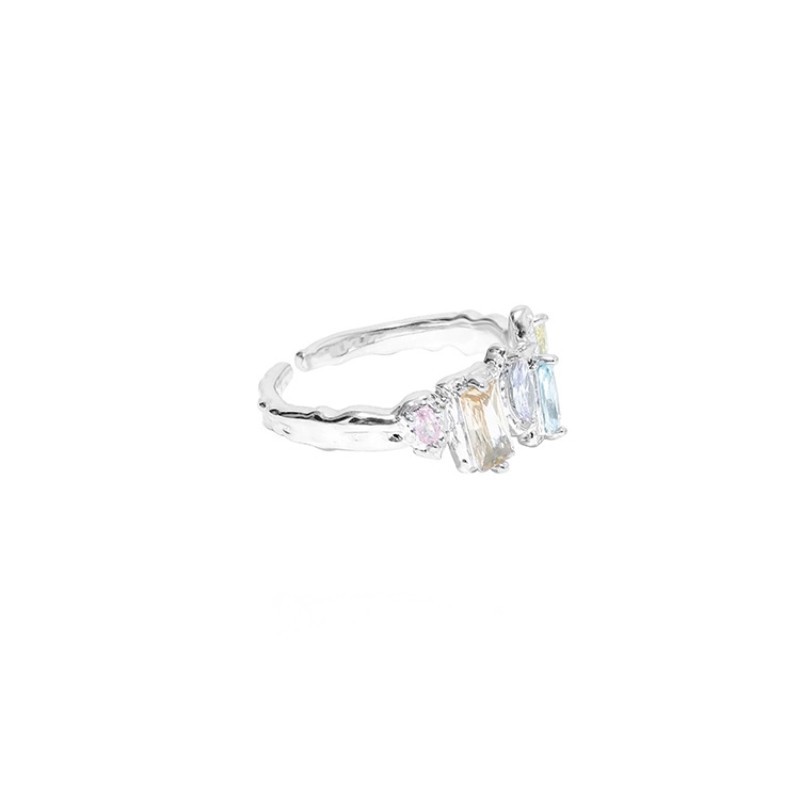 Emotional construction: A niche original ring with a cold and aloof style for women. It features a high-end colored zircon design with a sense of individuality and a fashionable index finger Item Picture