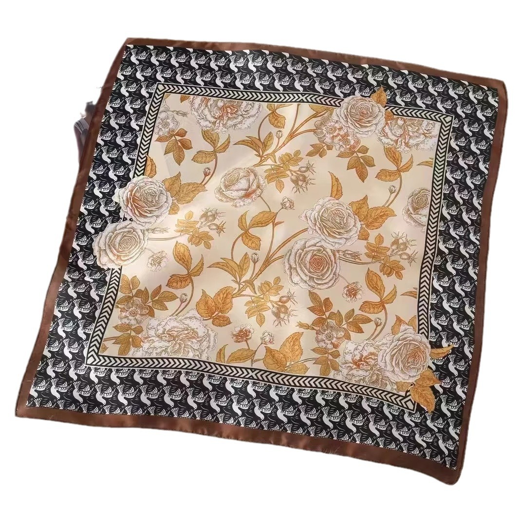 70Cm Square Scarf Professional Scarf Imitation Silk Scarves Spring And Summer Senior Sense Of Everything Temperament Female Square Wholesale Item Picture
