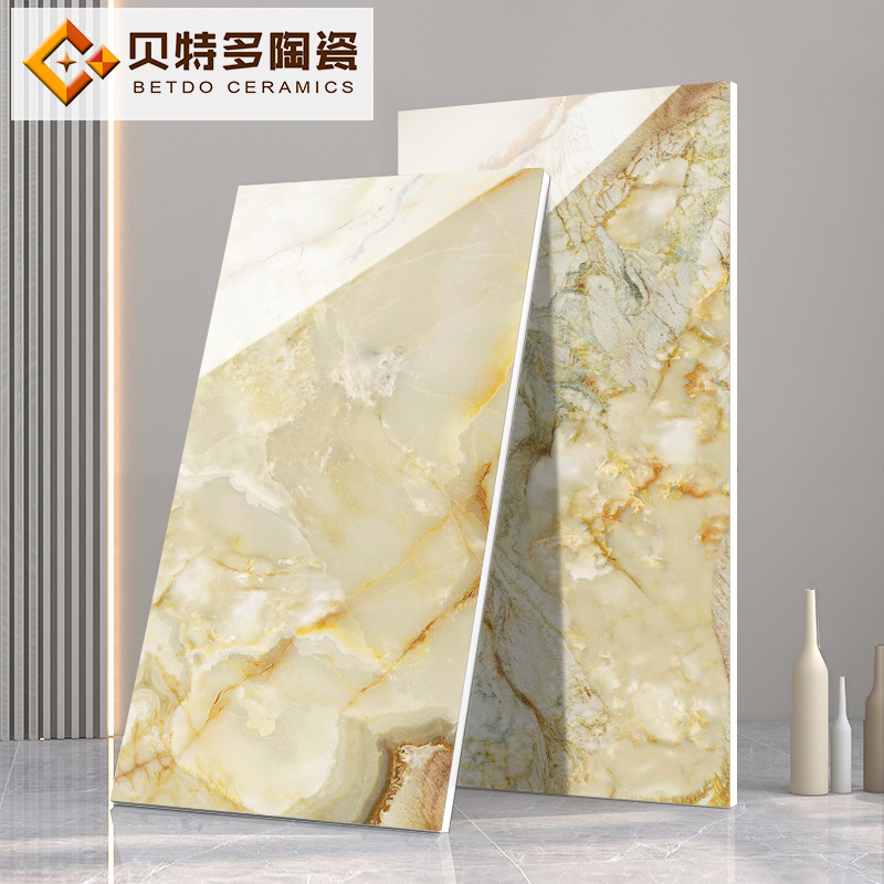 Bathroom tiles: 600x1200, French living room floor tiles, dark yellow, anti-slip floor tiles for the toilet and balcony Specification image
