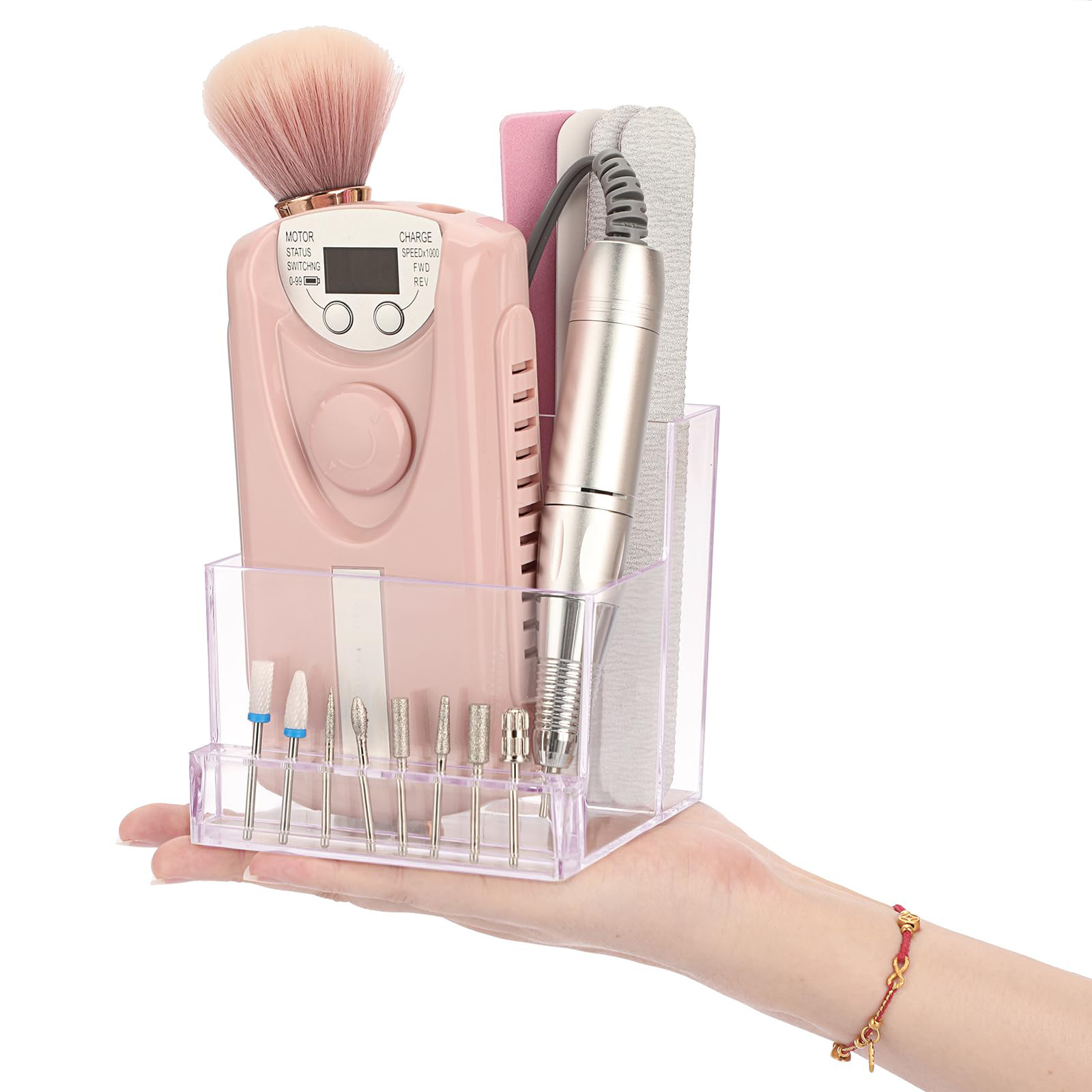 Japanese nail tools sander storage rack storage box transparent grinding head drill finishing box wholesale Specification drawing