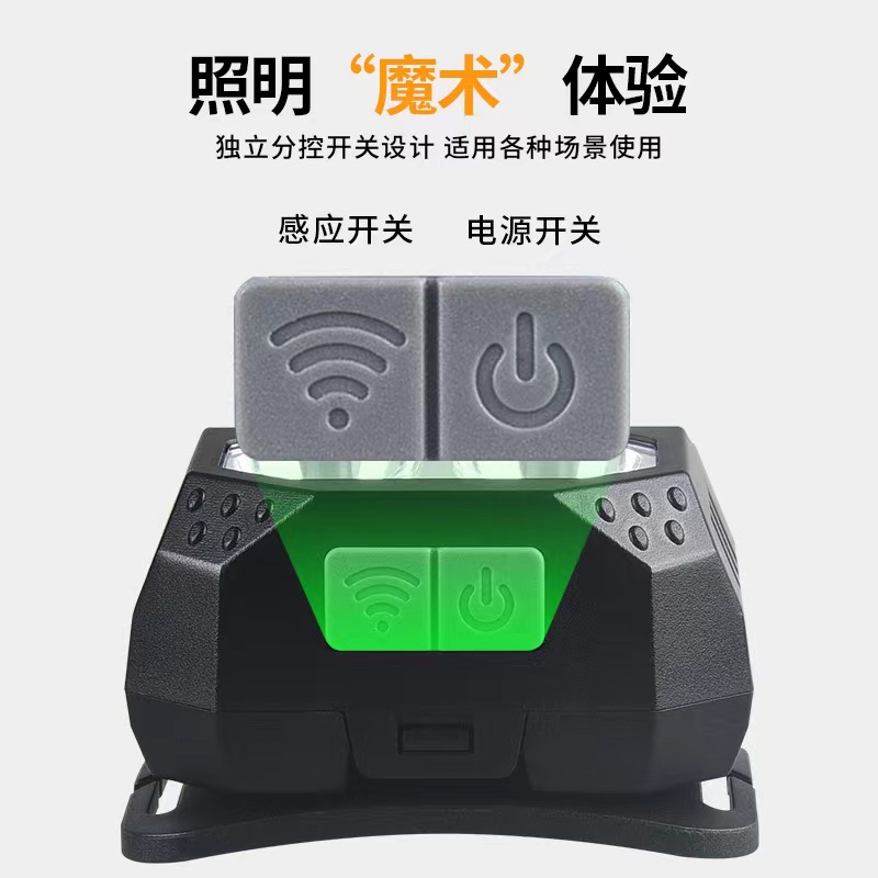 New dual-light source, hand-wave induction charging, multi-functional LED strong light, waterproof lighting, cycling and fishing headlamp flashlight Application Scenario