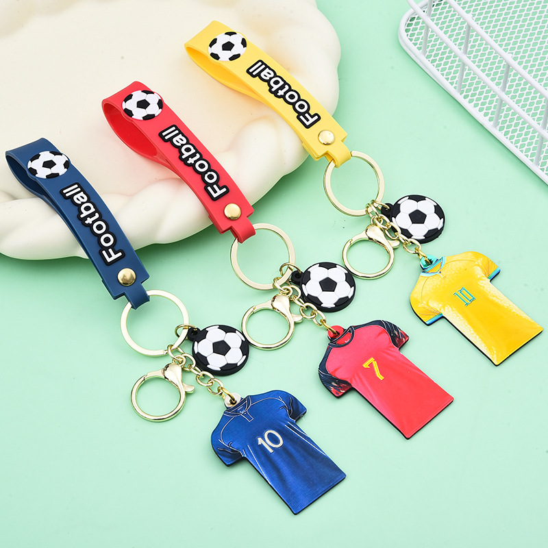 2023年足球杯明星球衣公仔钥匙扣球迷小礼品纪念品C罗世界杯挂件