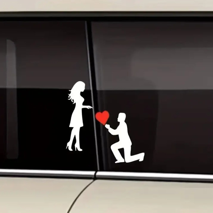Love proposal car sticker
