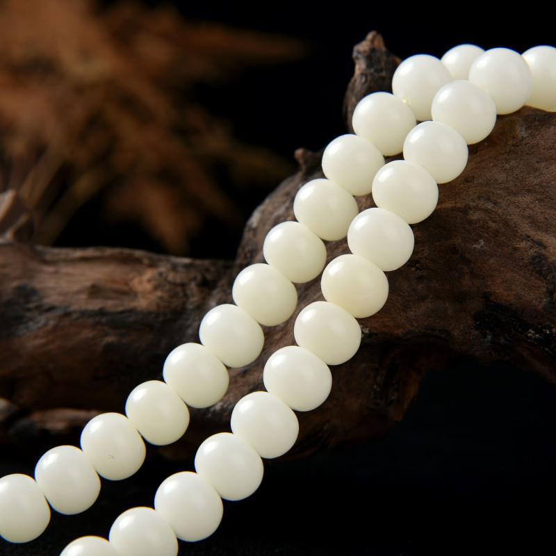 White jade Bodhi Root 108-bead bucket-shaped apple round bead bracelet, wholesale of white jade Bodhi cultural play Buddhist prayer beads and prayer beads bracelets Application Scenario