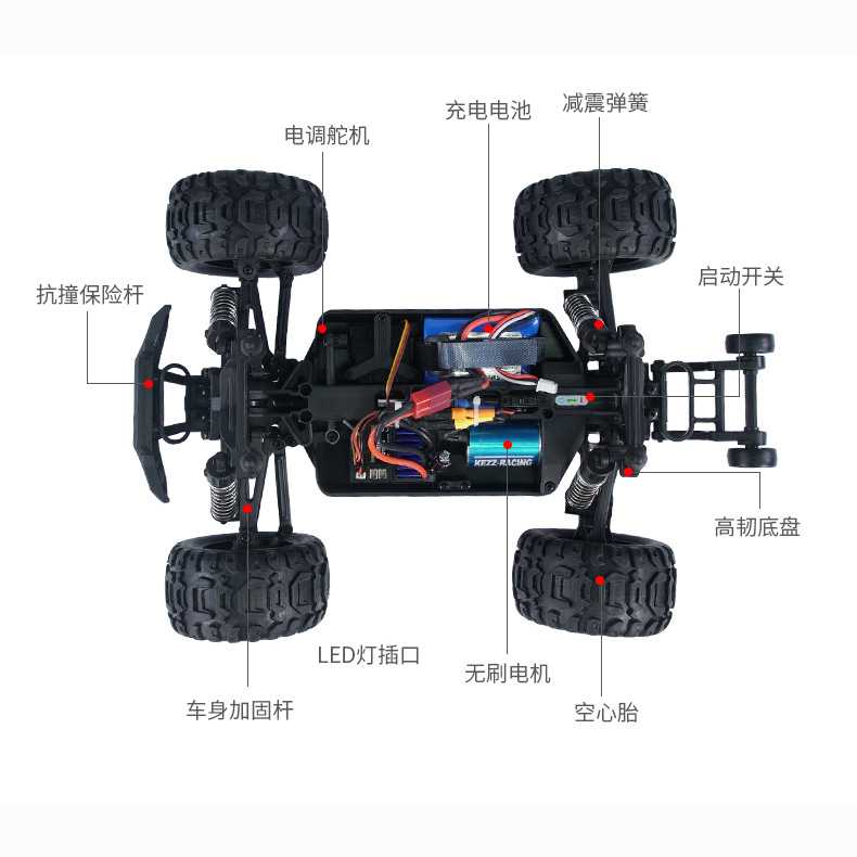 Cross border 1:16 brushless four-wheel drive full scale climbing high-speed car 16889A competitive off-road remote control car Lin Xi toy Item Picture
