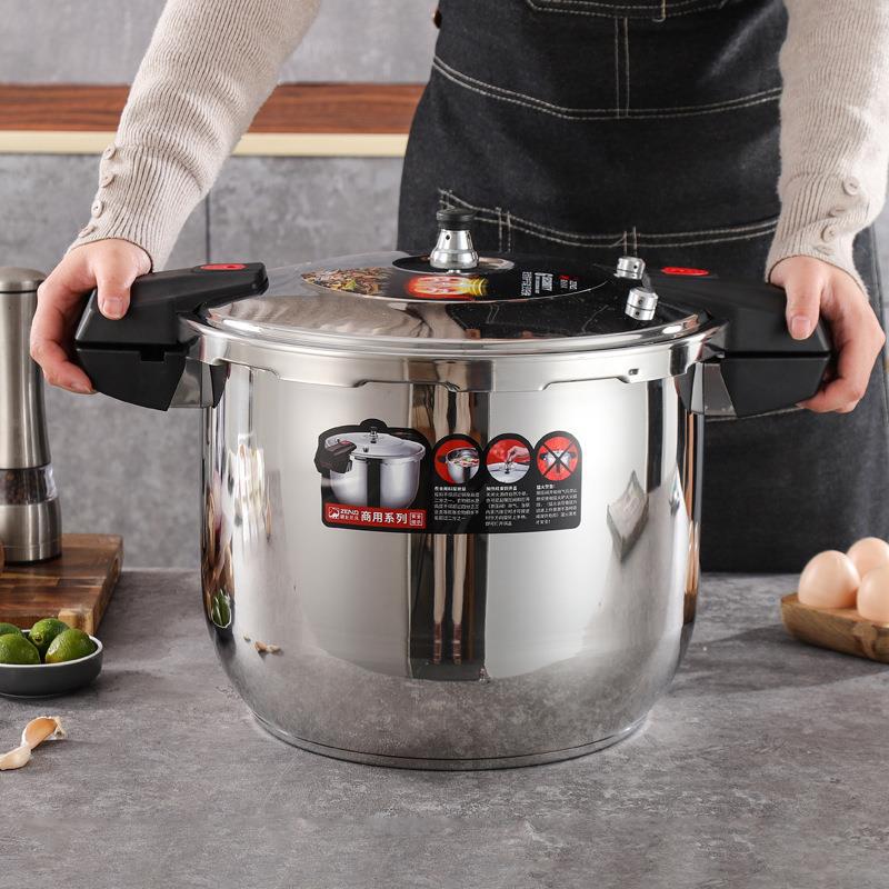 Zhenlong Stainless Steel Pressure Cooker With Steam Plate Stainless Steel Pressure Cooker Double Bottom Pressure Cooker Explosion-Proof Pressure Cooker Pressure Cooker details Picture