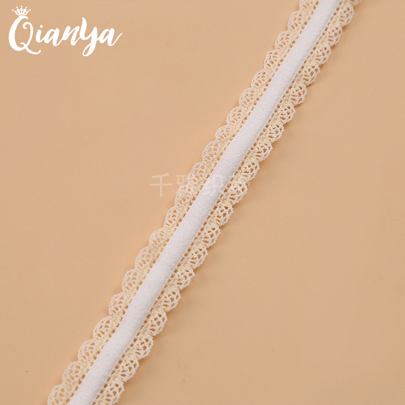 1.5Cm Black And White Bilateral Nail Teeth With Two-Color Elastic Ribbon Clothing Collar Lace Shower Cap Elastic Wholesale Application Scenario