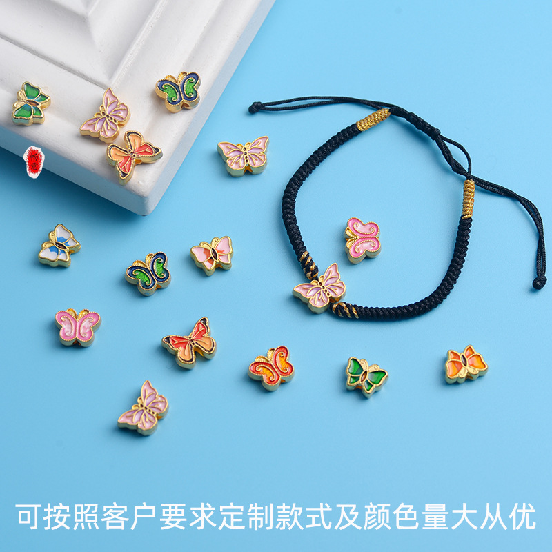 Butterfly Pendant Fresh Sweet Three-Dimensional Color Butterfly Pendant Hand Earrings Bracelet Necklace Alloy Diy Accessories details Picture