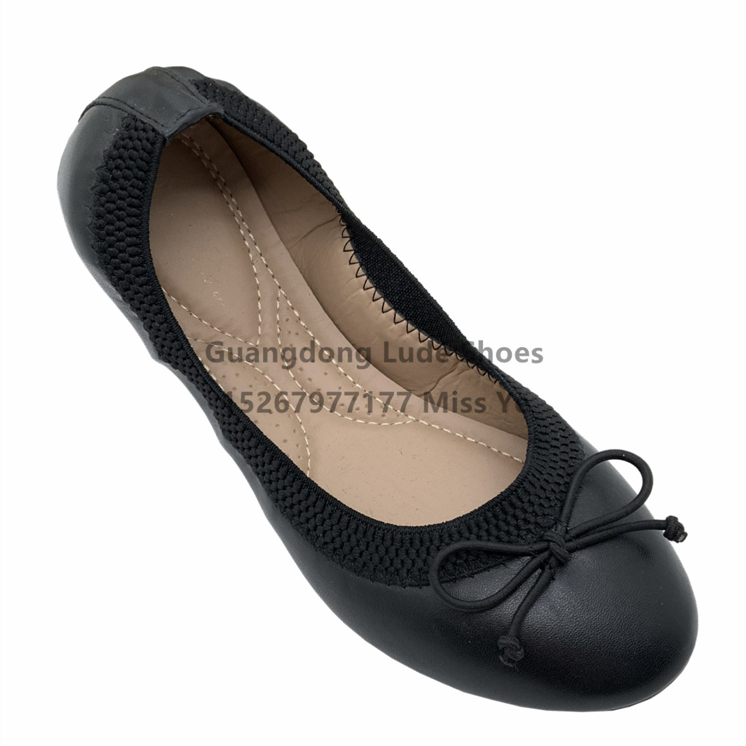 Spring New Women's Single Shoes Flat Leisure Comfortable All Bow Elastic Guangzhou Women's Shoes Craft Single Shoes Women Item Picture