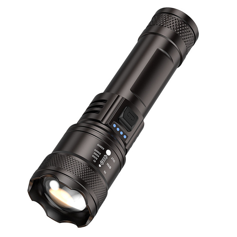 Douyin and Kuaishou's best-selling outdoor high-intensity flashlight, zoom, multi-functional, portable, rechargeable, long-range, ultra-bright, and can be sent on behalf of others Item Picture
