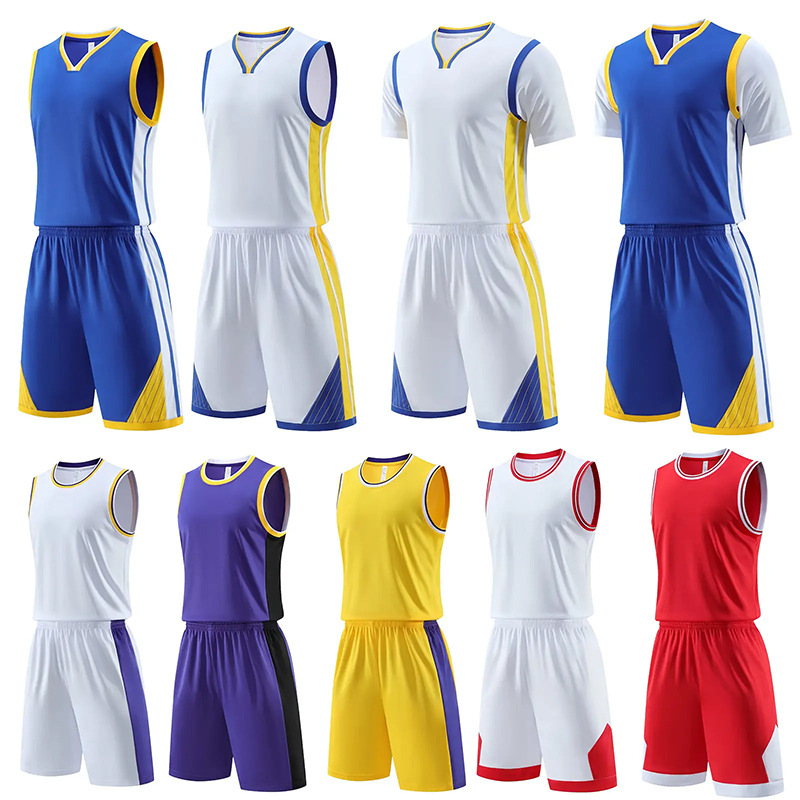 Cross-border basketball uniform set for men, adults and children, basketball training vests, team uniforms, outdoor sports sets, large-sized jerseys details Picture
