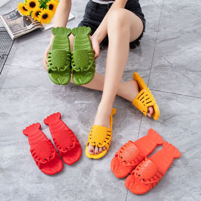 Lobster cross-border slippers for women to wear outside, indoor parent-child cartoon one-line slippers for men, 2023 new style beach cool slippers wholesale Application Scenario