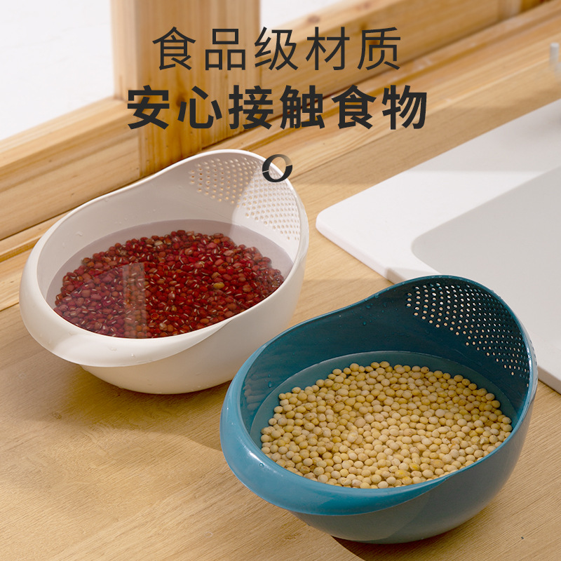 Rice Washing Machine Rice Washing Sieve Draining Basket Kitchen Supplies Household Multi-Functional Thickened Rice Washing Basin Plastic Washing Vegetables Fruit And Vegetable Basket Kitchen Washing Machine Rice Washing Sieve Draining Basket Household With Handle Handle Washing Vegetables Washing Fruit Filter Basin Application Scenario