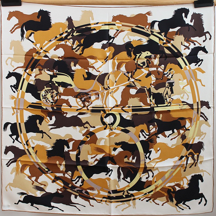 Silk Road Black And White French Temperament 90 Silk Twill Silk Scarf Spring And Summer New Mulberry Silk Large Square Scarf Shawl Application Scenario