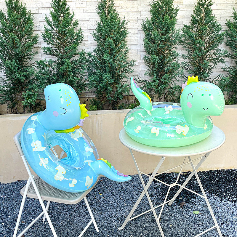 佳岚 批发透明亮片恐龙座圈加厚婴幼儿坐圈儿童游泳圈小孩腋下圈