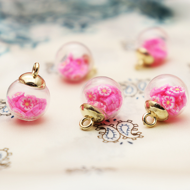 Sweet petal transparent glass ball pendant, headband bracelet, necklace, keychain, hair accessory, DIY jewelry and accessories from the manufacturer details Picture