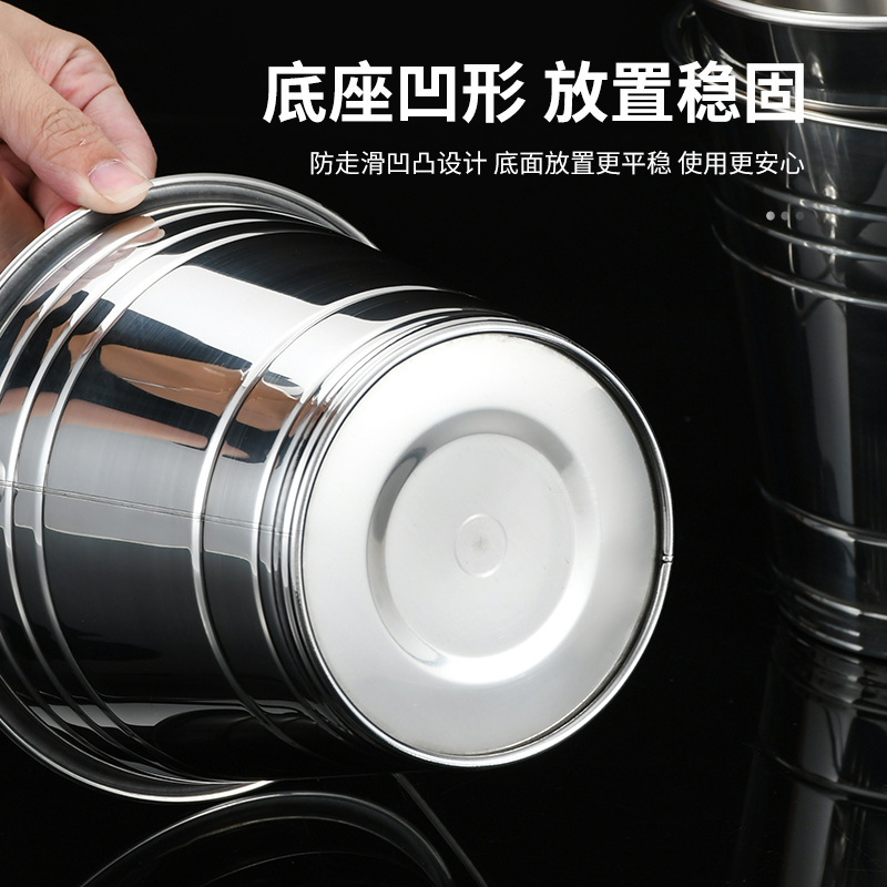 Thickened stainless steel ice bucket, ice granule bucket, KTV and bar ice cube bucket, single-layer double-eared tiger-head red wine, beer and champagne bucket Specification image