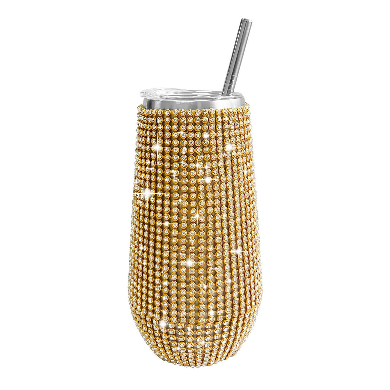Crossover amazon 6oz con diamantes en forma de U taza de cáscara de huevo taza aislante de diamante acero inoxidable vacío con pajita taza de café Application Scenario