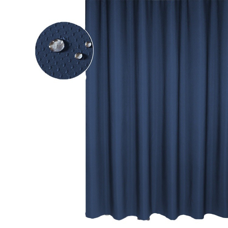 Solid Color Curtain Waterproof And Mildew Resistant Thickened 190 G Waffle Shower Curtain Jacquard Fabric Shower Curtain Item Picture