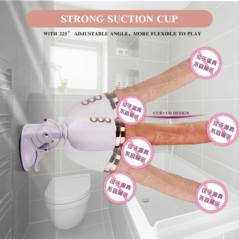 Electric simulation female automatic suction cup hands-free telescopic vibrating masturbator for adults Specification drawing