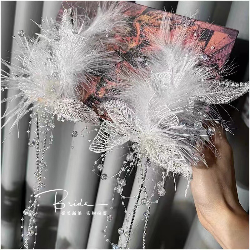 Feather White Lace Super Fairy Princess Beautiful Fashion Accessories details Picture