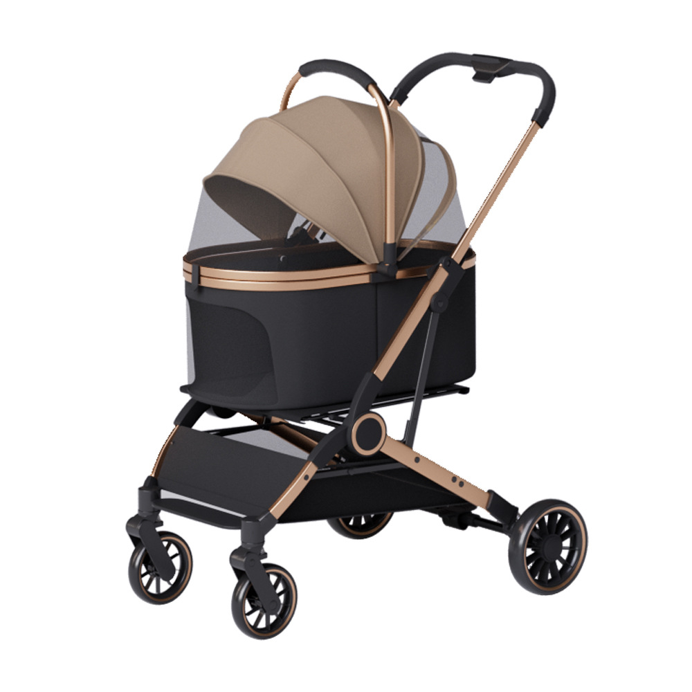 One-click parking, lightweight and portable pet stroller, universal pet stroller for cats and dogs, detachable and portable sleeping blue Item Picture