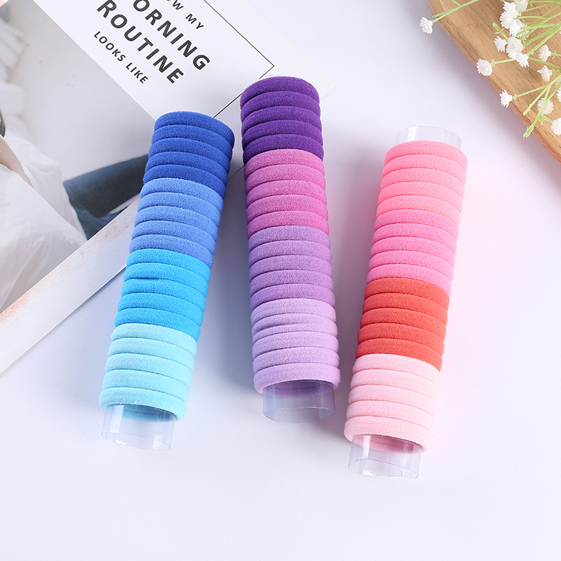 30 towels per can, simple, high-elasticity, seamless hair ties, children's colorful, non-damaging hair ties wholesale details Picture