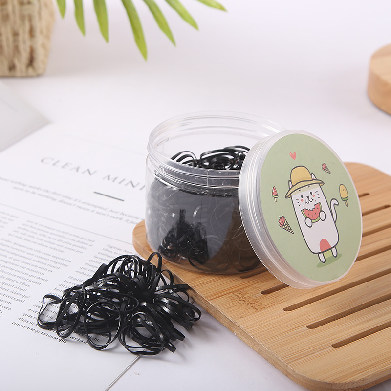 Korean-style colored rubber bands for children's hair ties, disposable candy-colored hair ties, high-elasticity cans, non-damaging hair ties wholesale Application Scenario