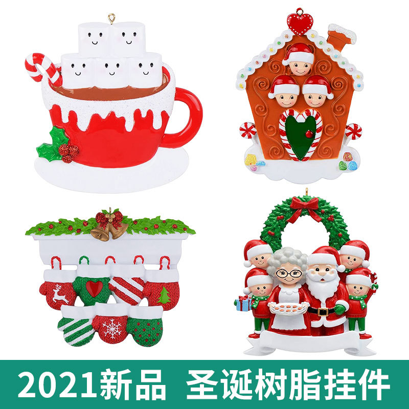 2021新品圣诞节树脂挂件圣诞树装饰品小吊饰Christmas Ornaments图