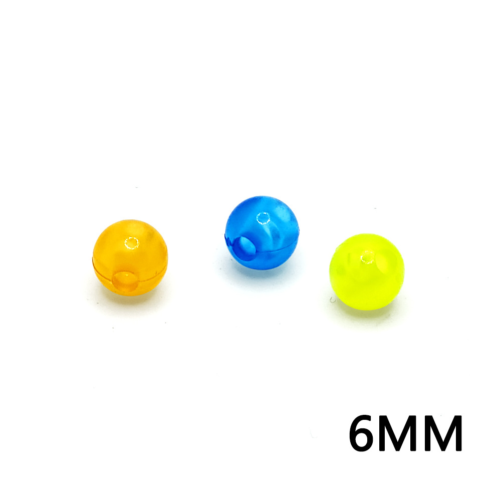 Acrylic colored children's DIY luminous beads, luminous straight hole round beads, jelly beads, fishing gear beads with holes and loose beads Specification image