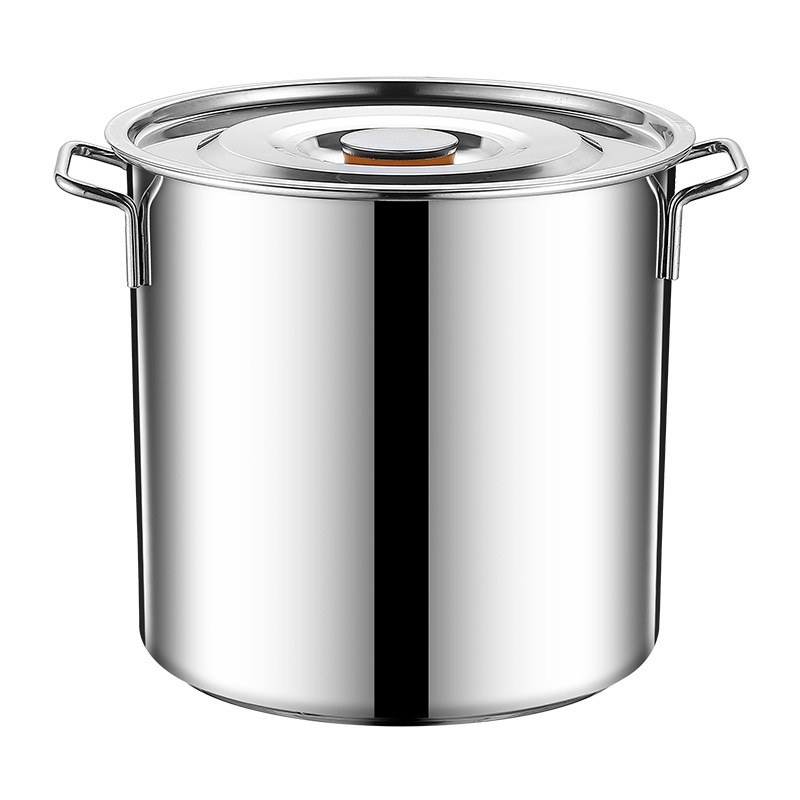 Thickened 304 stainless steel soup pot, household high soup pot, extra-thick canteen water storage bucket, commercial soup pot, braised meat bucket, stew pot Item Picture