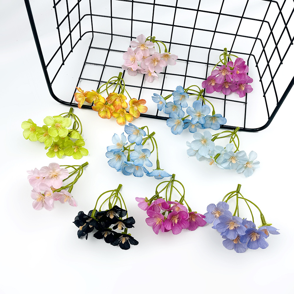 仿真7瓣绣球花串 diy簪花头饰帽子装饰复古海棠花ins摄影伴手礼盒