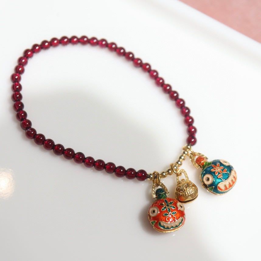 Qiu's Jewelry Natural Purple Tooth Black Garnet Bracelet, Single circle Purple Tooth Black Gold Devourer, direct supply from one bracelet manufacturer details Picture