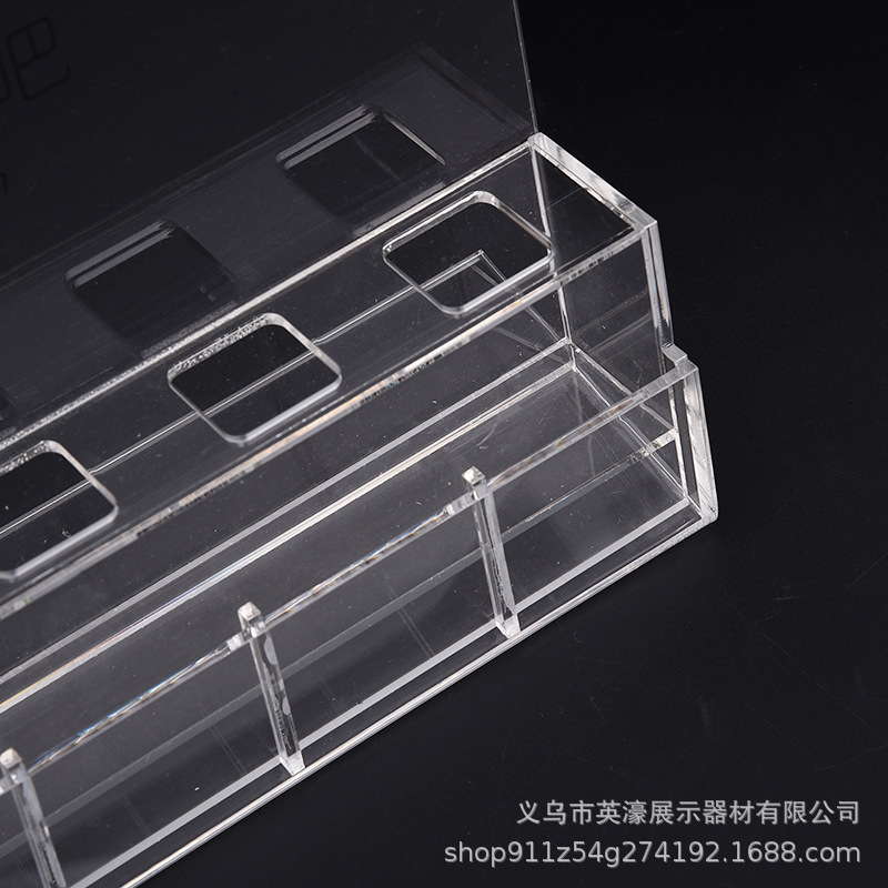 Makeup Storage Acrylic Transparent Lipstick Eyebrow Pencil Makeup Brush Storage Shelf Vertical Storage Shelf Wholesale Storage Display Shelf Specification drawing