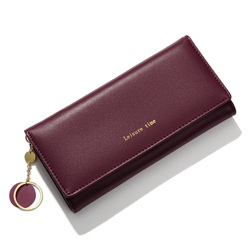 Overseas Taobao New Wallet Women Korean Version Long Three Fold Mobile Phone Bag Hand Bag Wholesale Money Clip Creative Hanging Card Bag Specification drawing