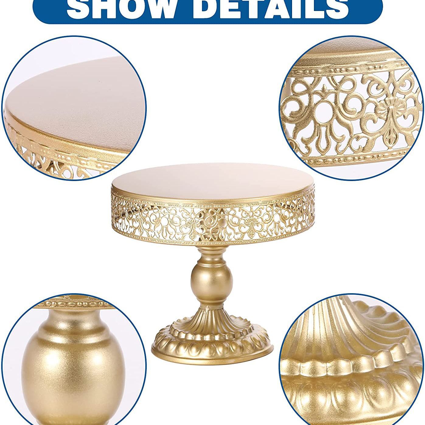 Golden Cake Stand Wedding Props Light Luxury Cake Plate European Iron Dessert Plate Dessert Table High Tray Specification drawing