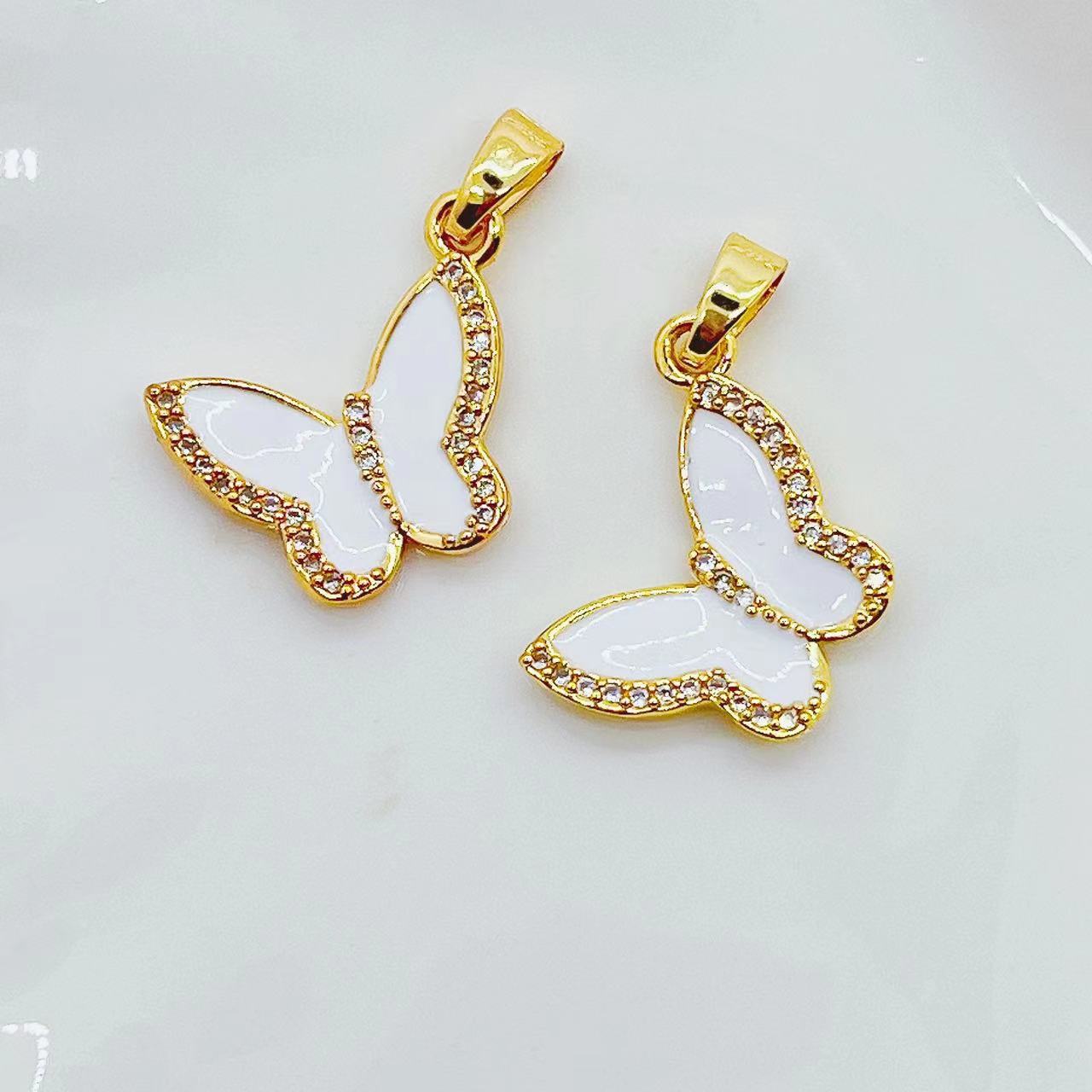 New cross-border products from Europe and America, DIY material accessories, oil-dripping exquisite lace butterfly bracelets, necklaces, pendants and accessories Specification image